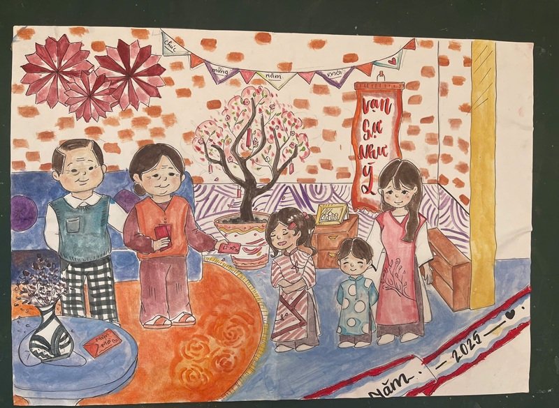 vẽ tranh ngày tết 29