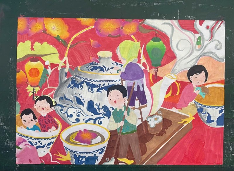 vẽ tranh ngày tết quê em