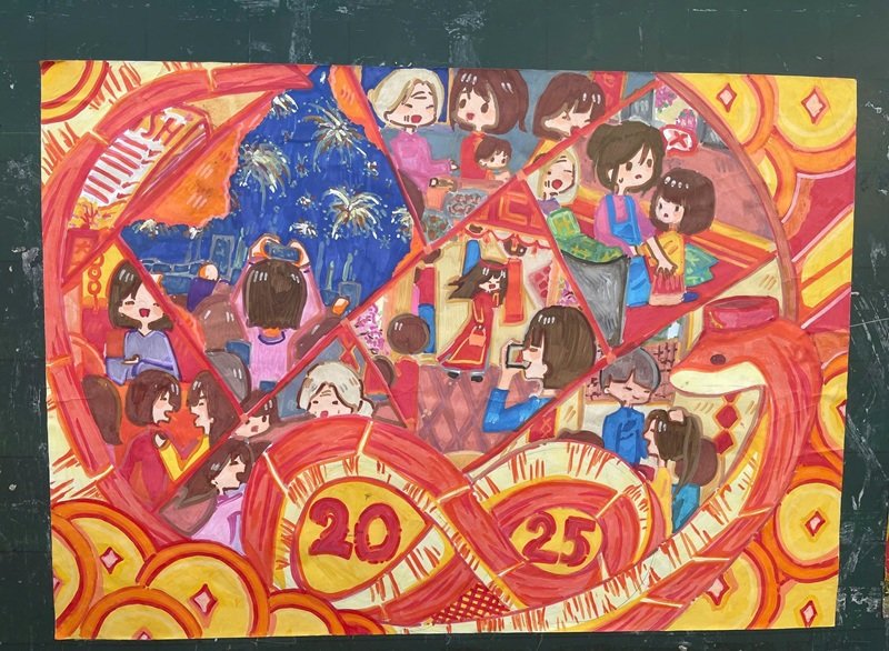 vẽ tranh ngày tết trên giấy a4