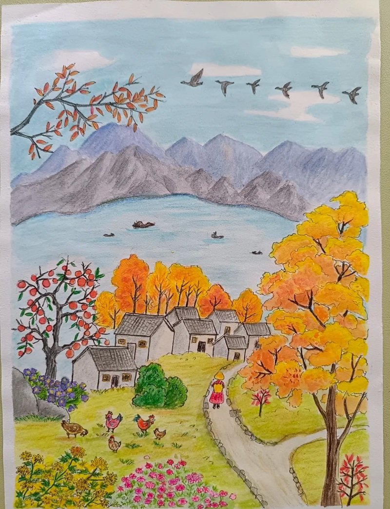 vẽ tranh phong cảnh làng quê 34