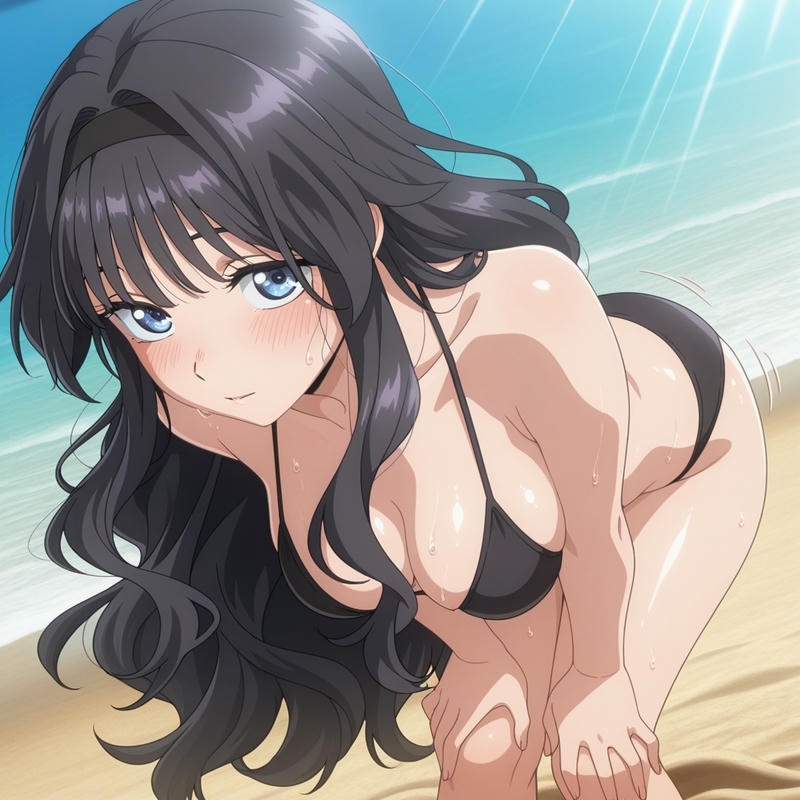 Hình anime bikini quyến rũ với tạo hình nổi bật