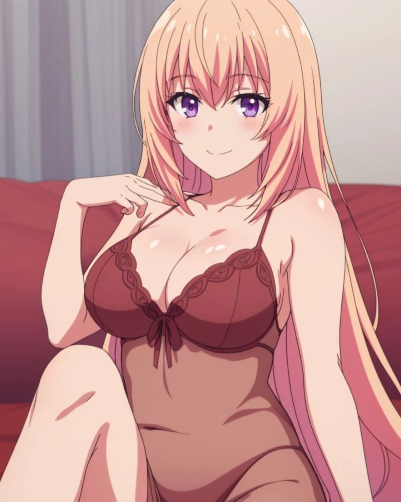 Anime gái xinh mắt xanh long lanh.