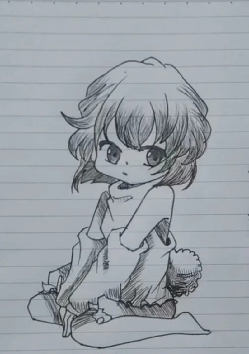 hình vẽ anime đơn giản 35