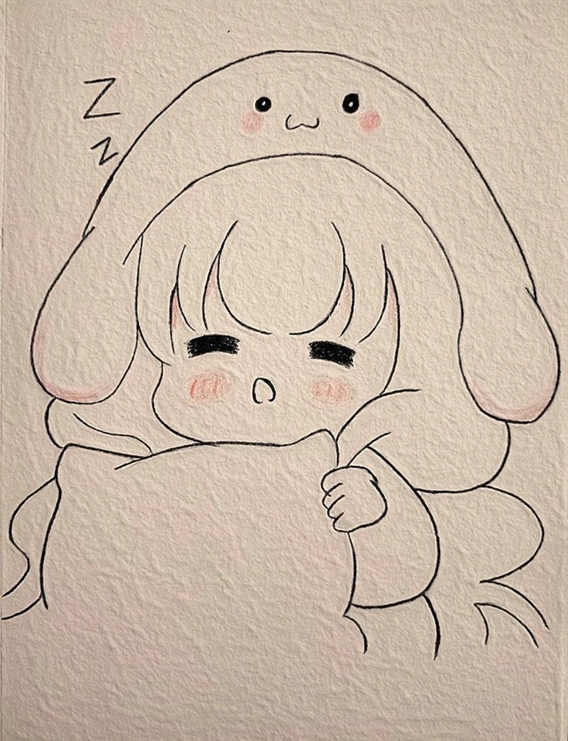 hình vẽ anime nữ đơn giản 1