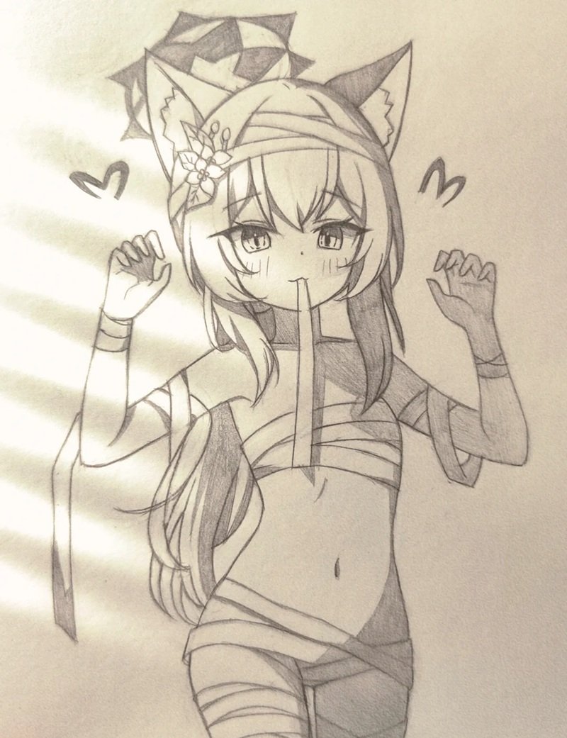 hình vẽ anime nữ đơn giản 10