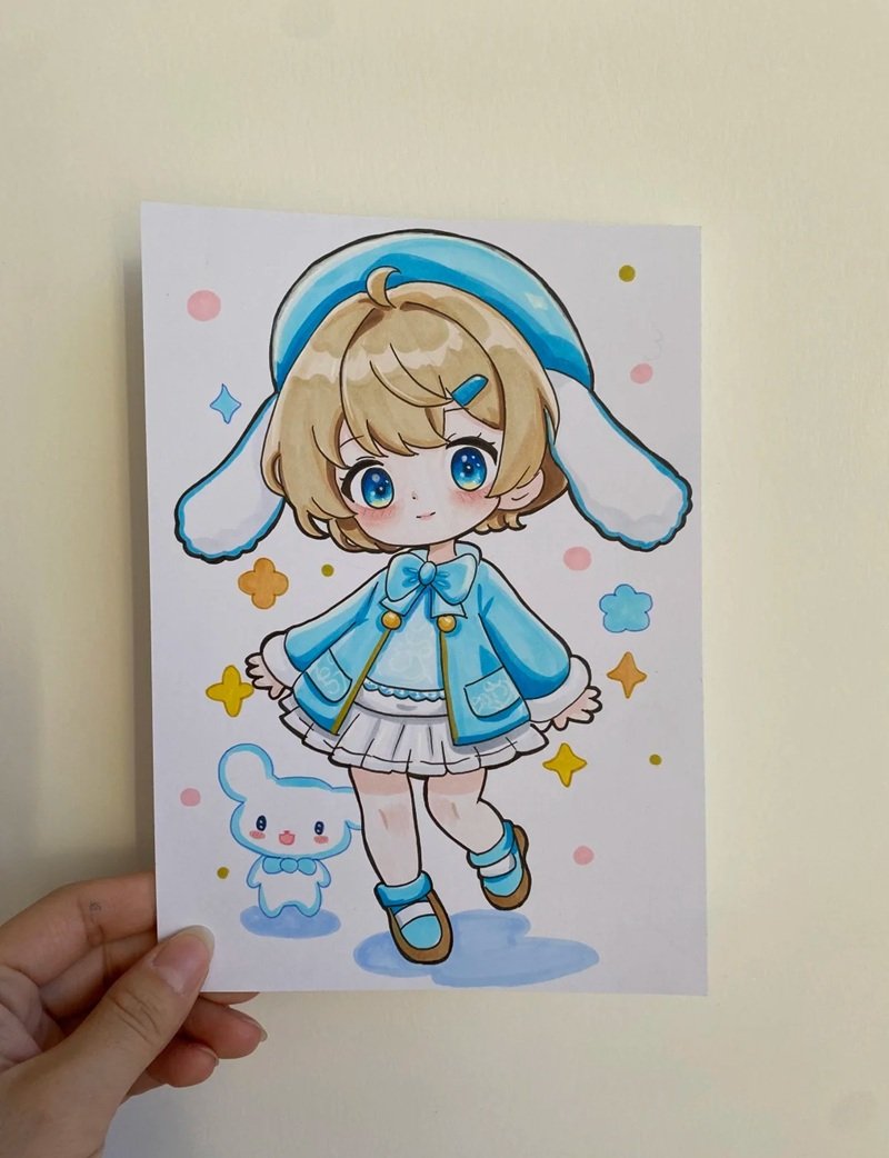 hình vẽ anime nữ đơn giản 17