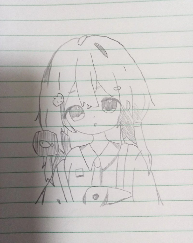 hình vẽ anime nữ đơn giản 31