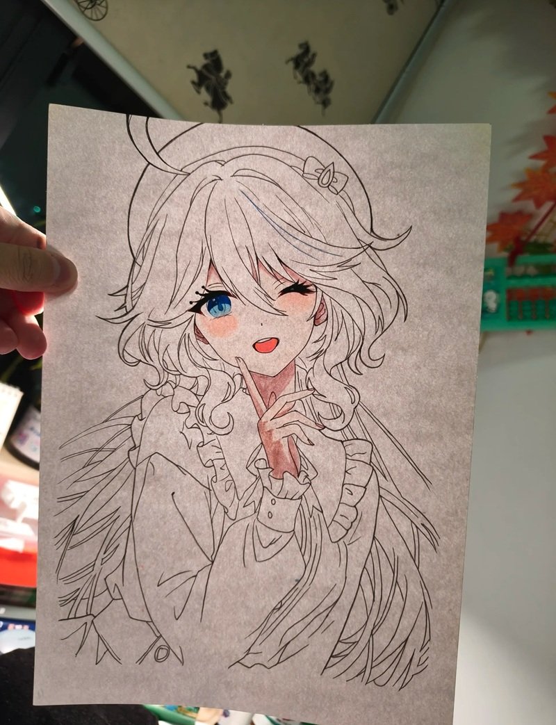 hình vẽ anime nữ đơn giản 33