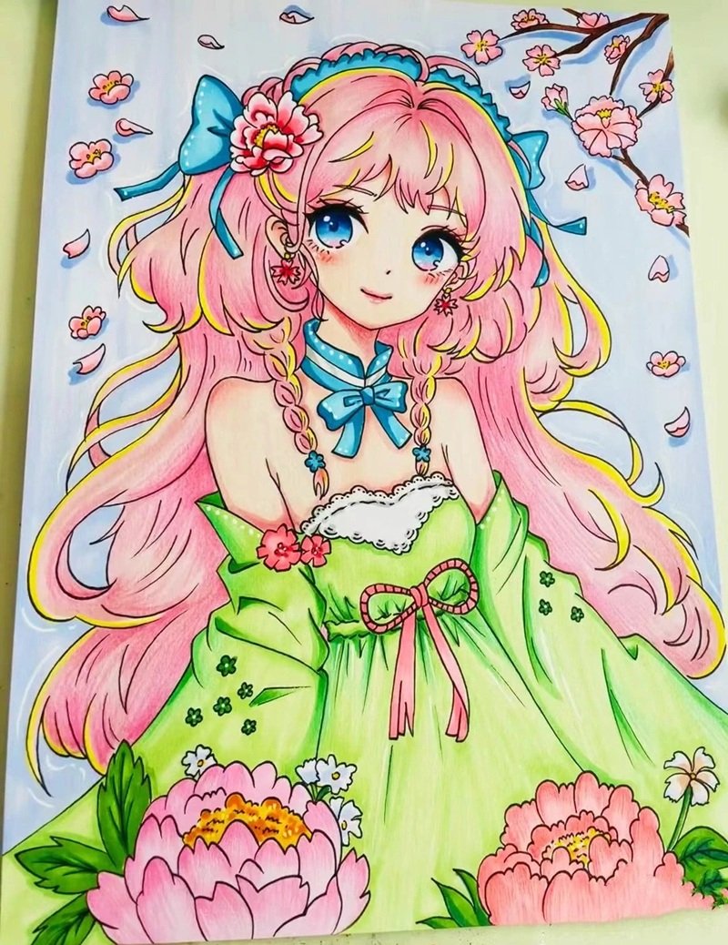 hình vẽ anime nữ đơn giản 38