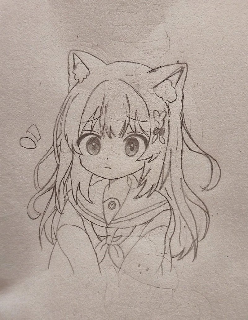 hình vẽ anime nữ đơn giản 7