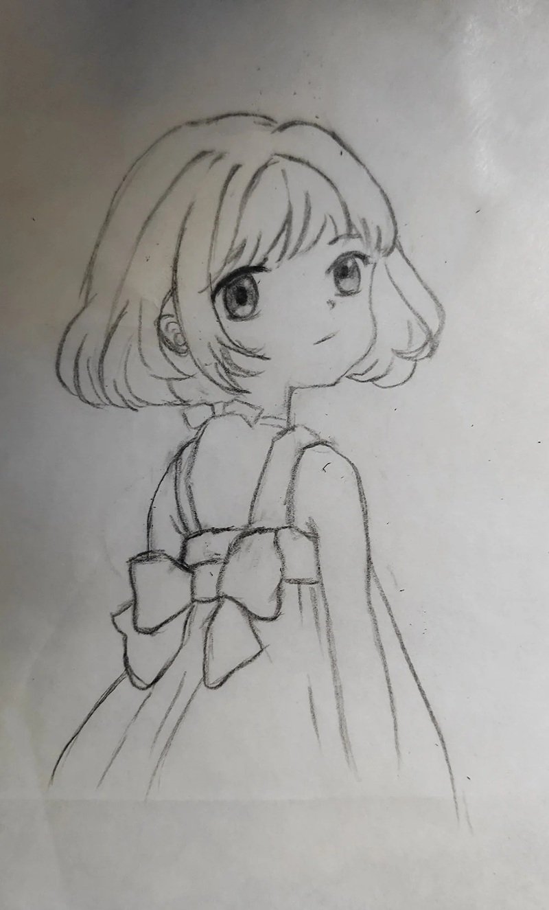 hình vẽ anime nữ đơn giản 8