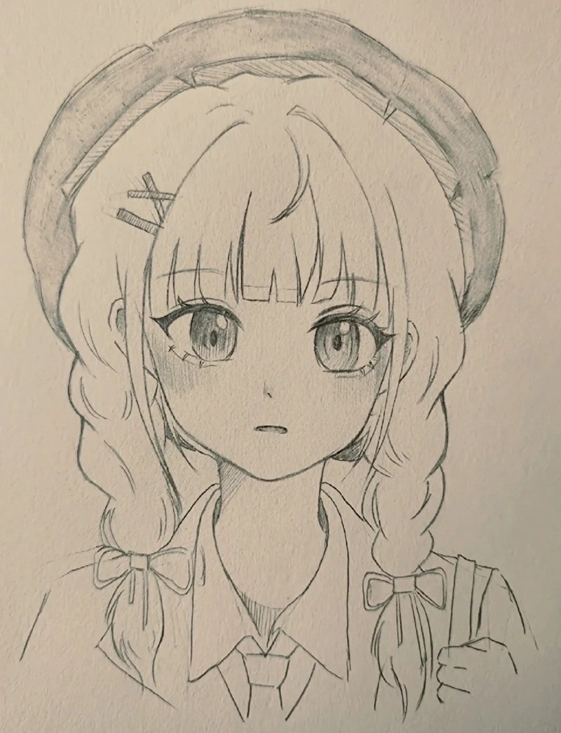 hình vẽ anime nữ đơn giản