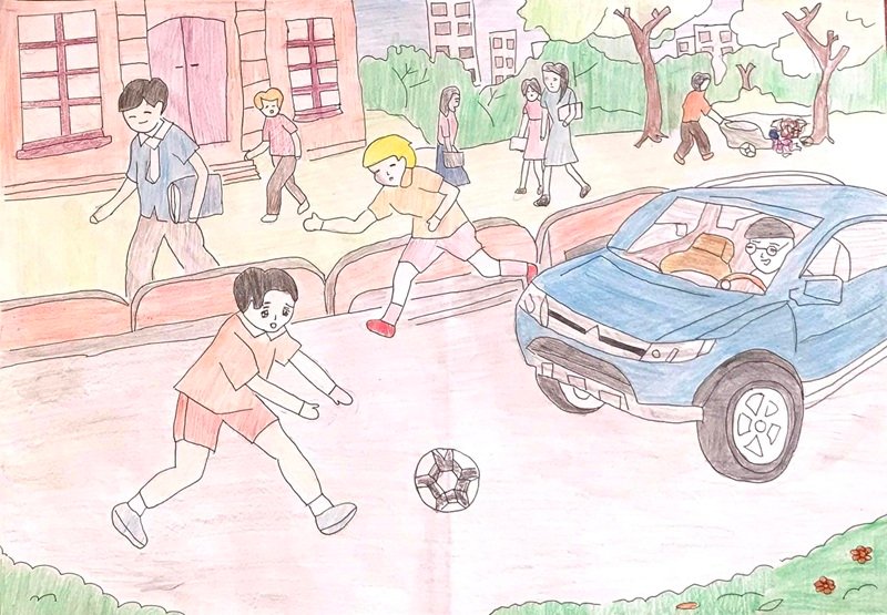 tranh vẽ an toàn giao thông 1