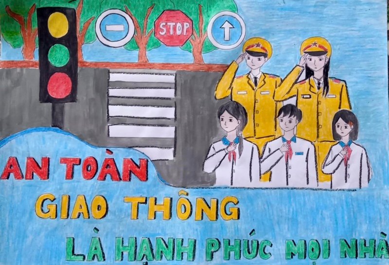 tranh vẽ an toàn giao thông 11