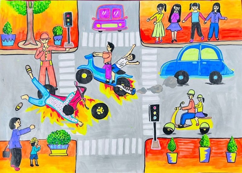 tranh vẽ an toàn giao thông 22