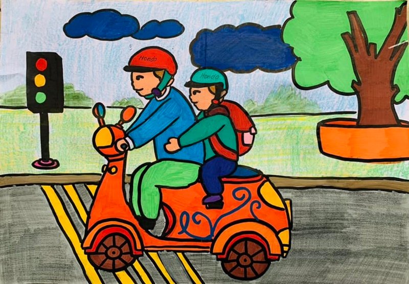 tranh vẽ an toàn giao thông 24