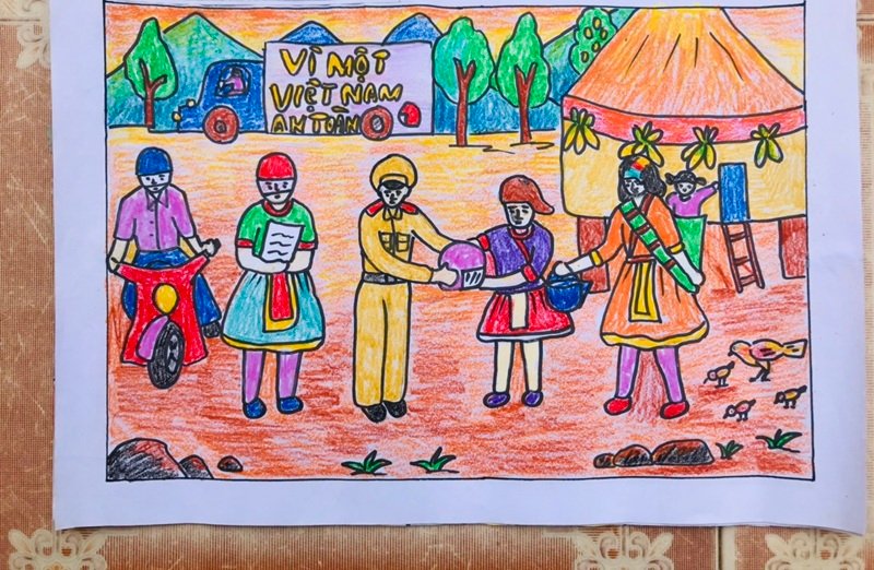 tranh vẽ an toàn giao thông 32