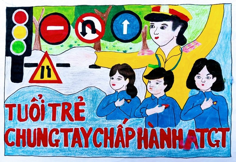 tranh vẽ an toàn giao thông 36