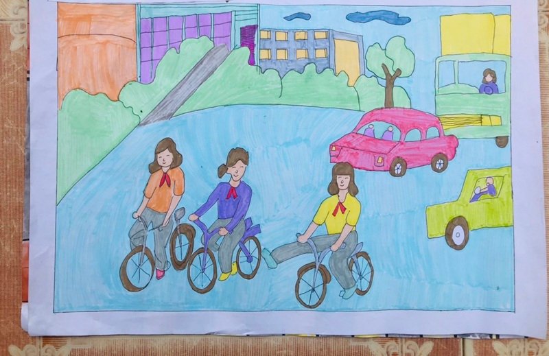 tranh vẽ an toàn giao thông 37