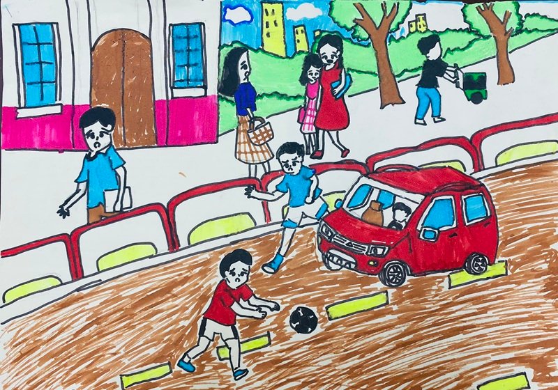 tranh vẽ an toàn giao thông 5