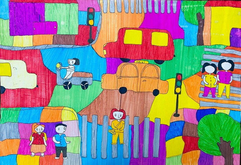 tranh vẽ an toàn giao thông 7