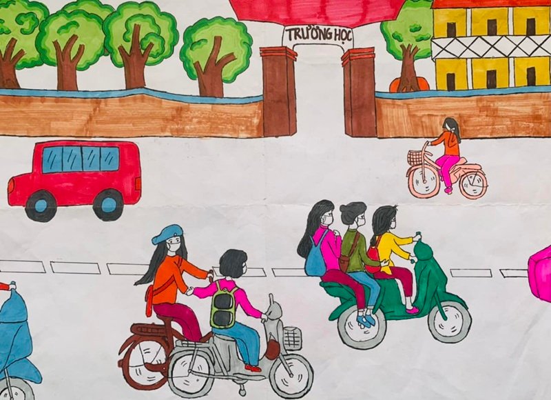 tranh vẽ an toàn giao thông 8