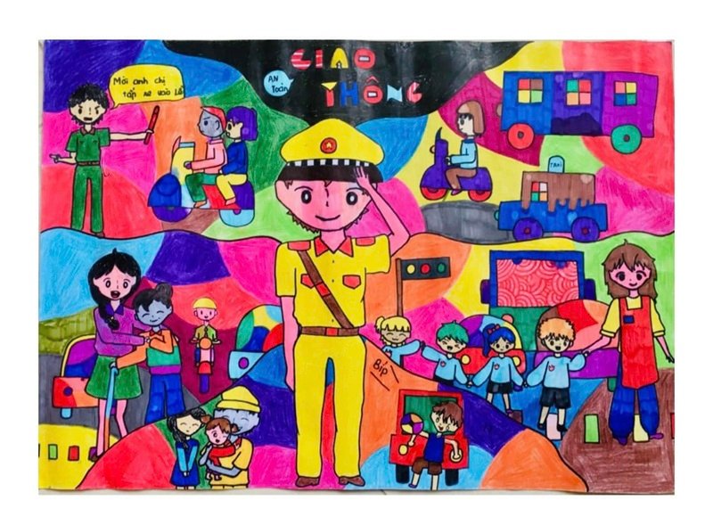 tranh vẽ an toàn giao thông 9