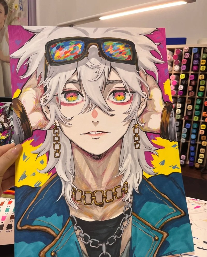 tranh vẽ anime nam đơn giản