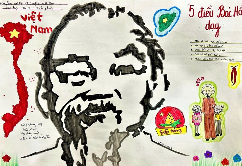 tranh vẽ bác hồ với thiếu nhi 12