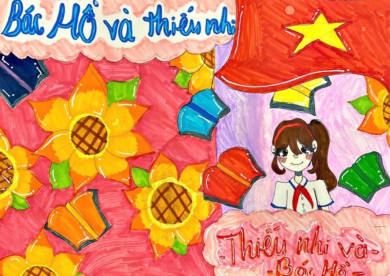 tranh vẽ bác hồ với thiếu nhi 17