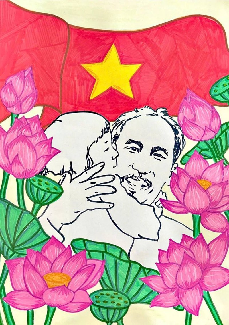tranh vẽ bác hồ với thiếu nhi 19