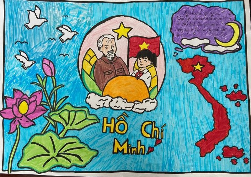 tranh vẽ bác hồ với thiếu nhi 29
