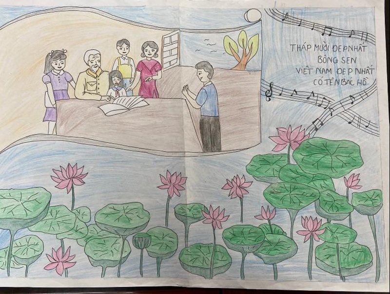 tranh vẽ bác hồ với thiếu nhi 30