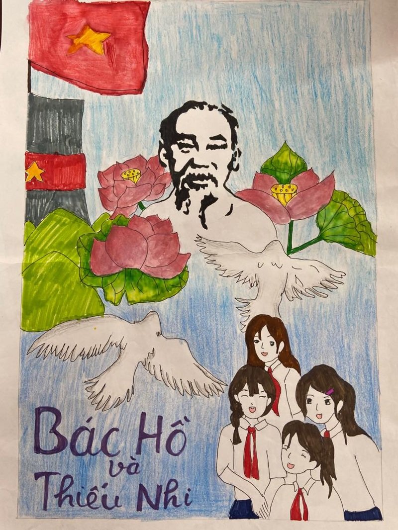 tranh vẽ bác hồ với thiếu nhi 40