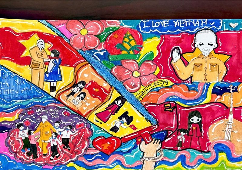 tranh vẽ bác hồ với thiếu nhi 9