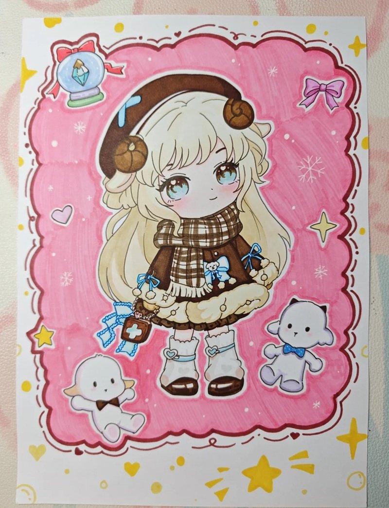 tranh vẽ chibi cute girl 16