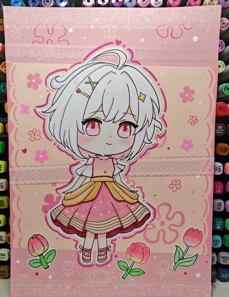 tranh vẽ chibi cute girl 18