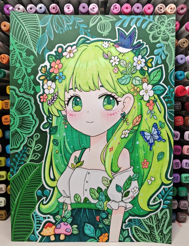 tranh vẽ chibi cute girl 20