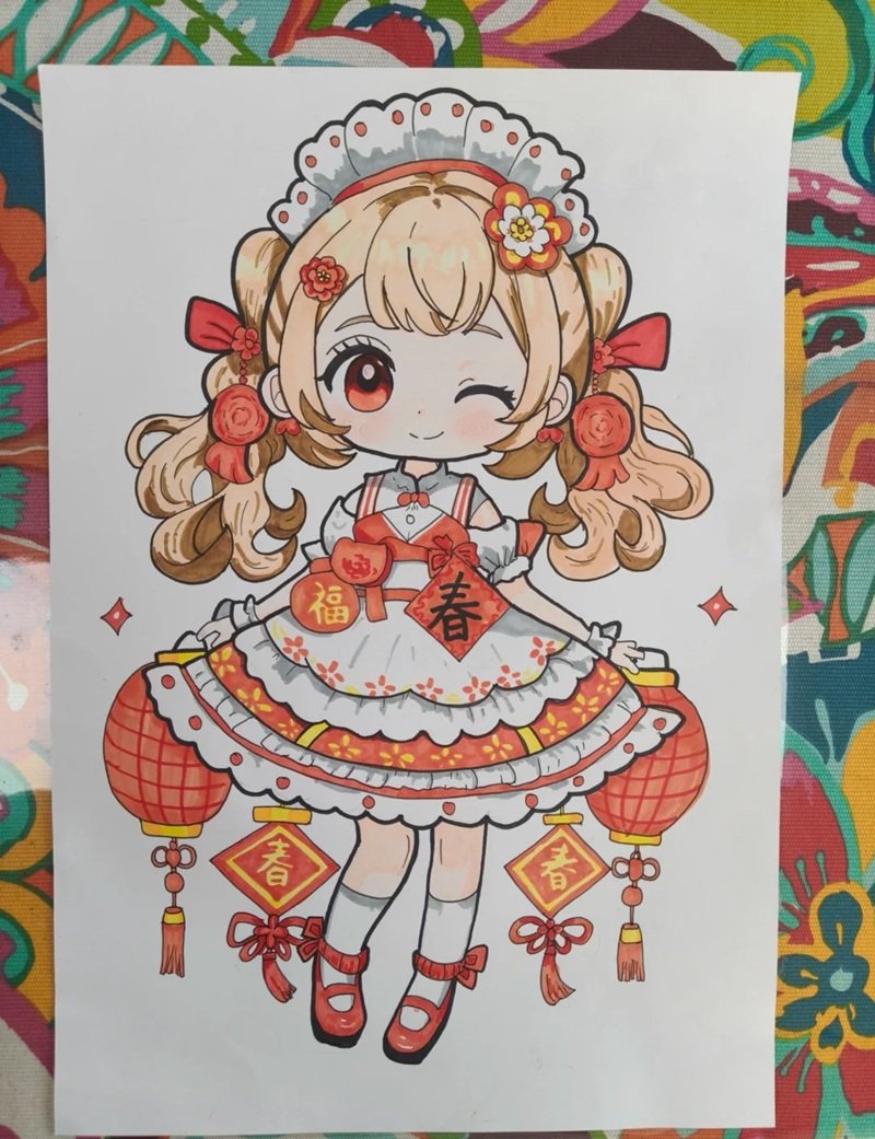 tranh vẽ chibi cute girl 21