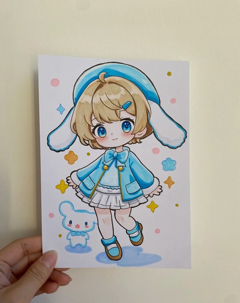 tranh vẽ chibi cute girl 22