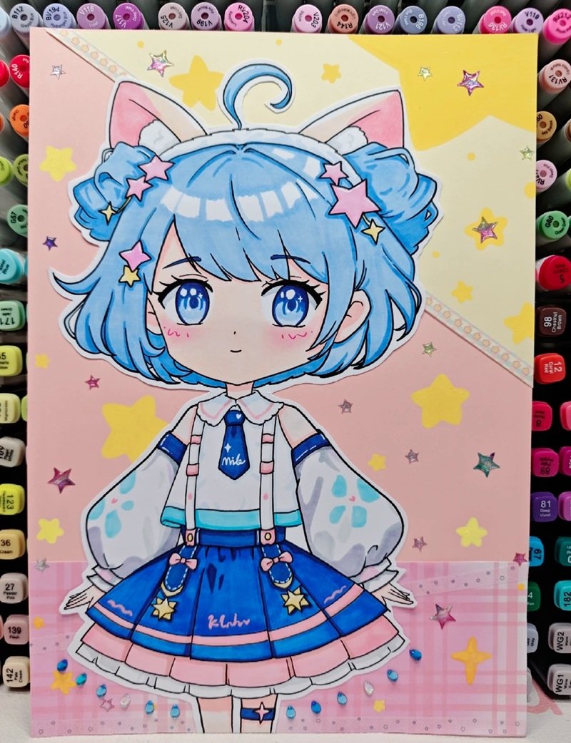 tranh vẽ chibi cute girl 24