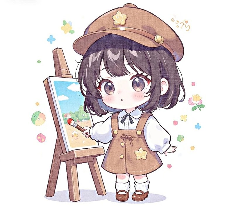 tranh vẽ chibi cute girl 28