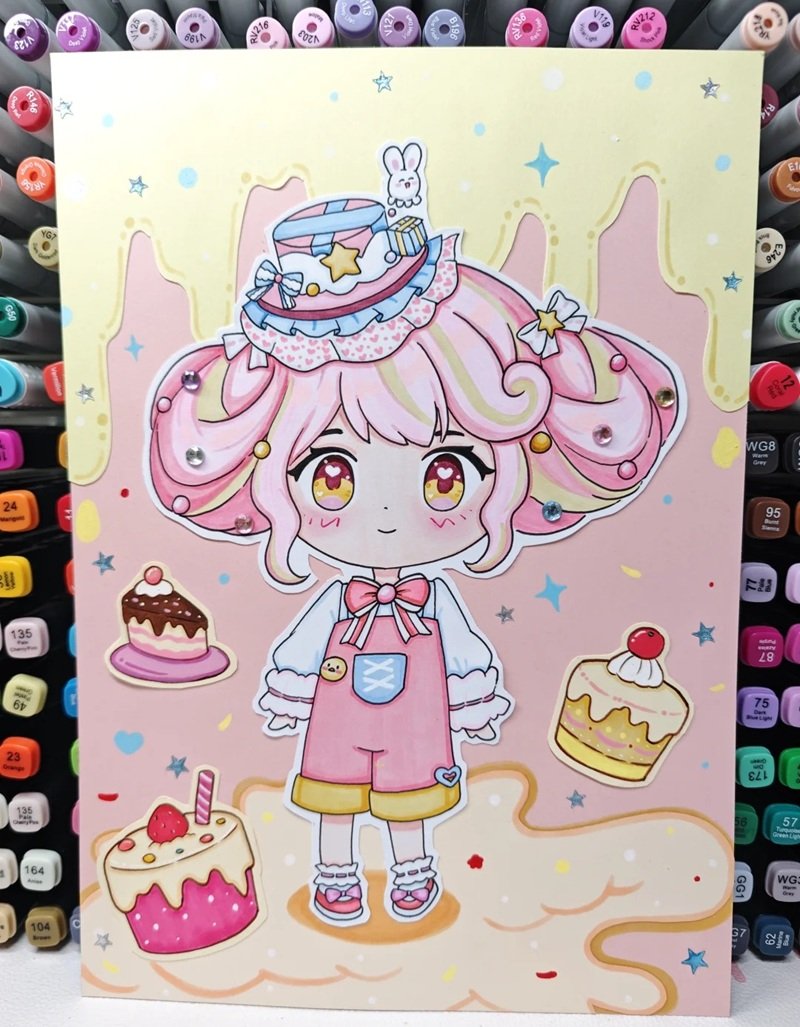 tranh vẽ chibi cute girl 30