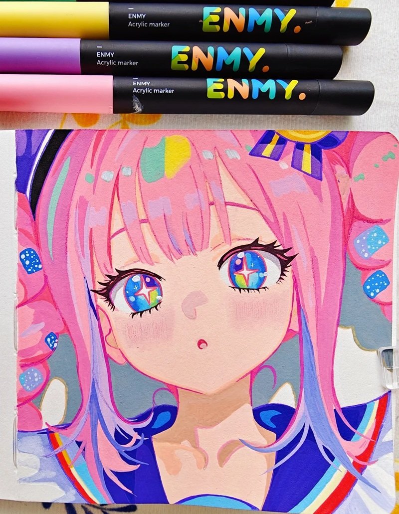 tranh vẽ chibi cute girl 34