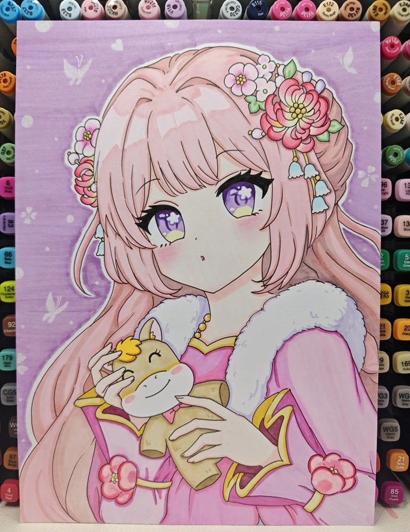 tranh vẽ chibi cute girl 35