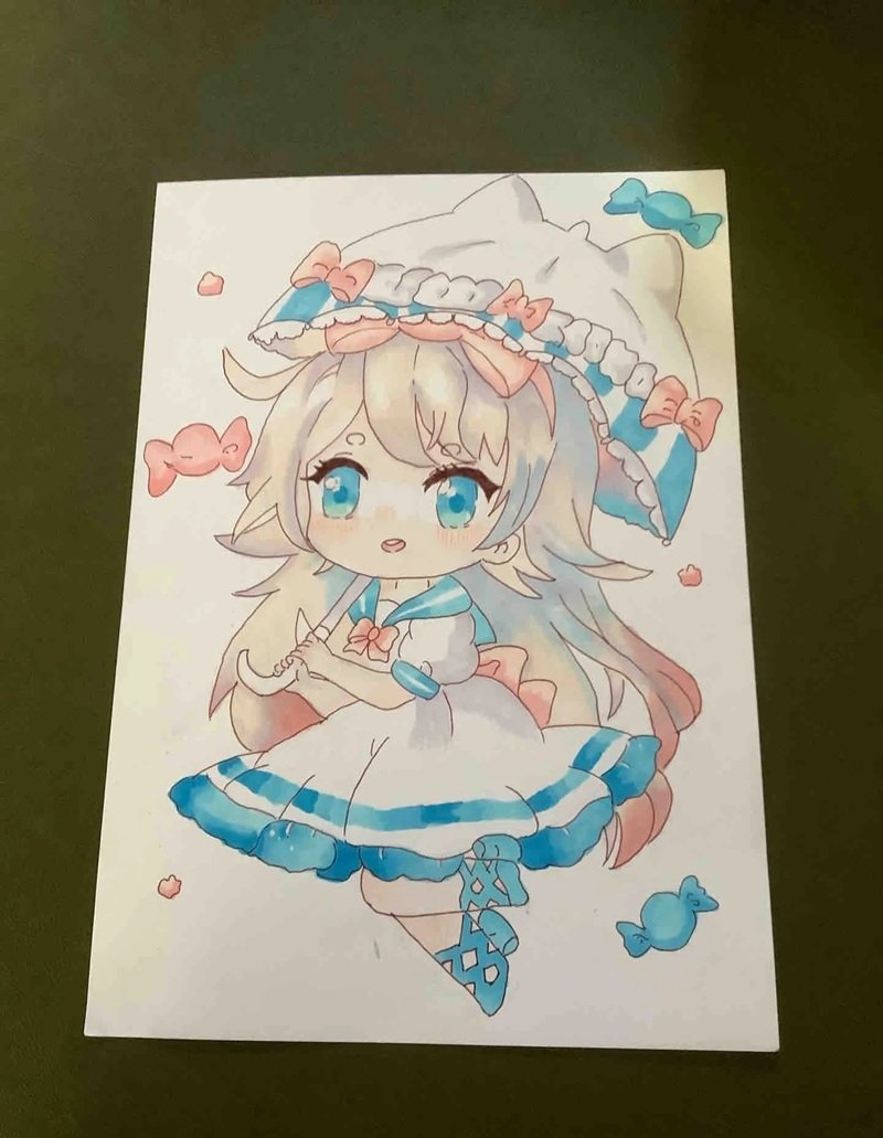 tranh vẽ chibi cute girl 38