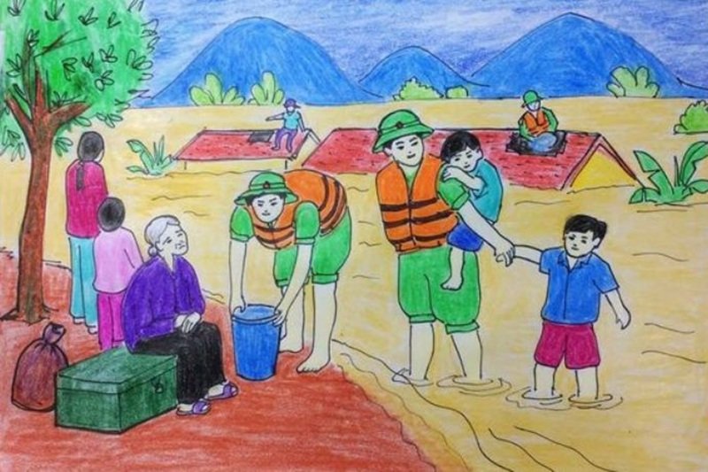 tranh vẽ chú bộ đội 1