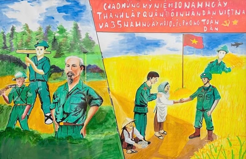 tranh vẽ chú bộ đội 11