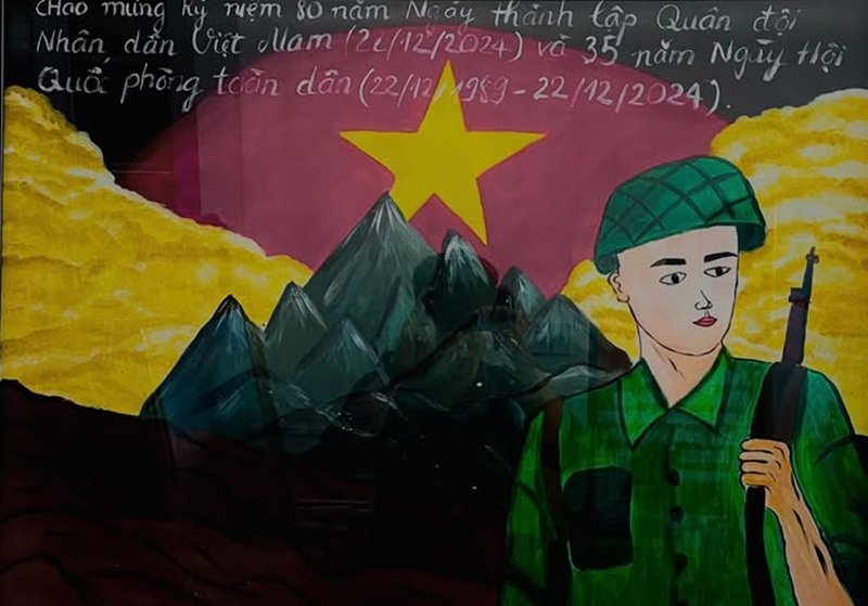 tranh vẽ chú bộ đội 12