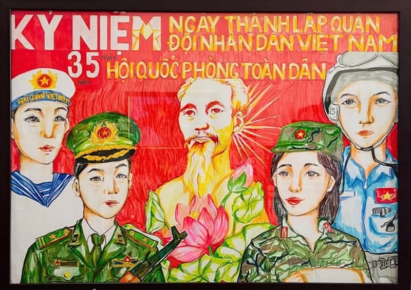 tranh vẽ chú bộ đội 13